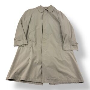 Sanyo Tan Cotton Polyester Button-Up Top Coat Single Vent Made in Japan Size S